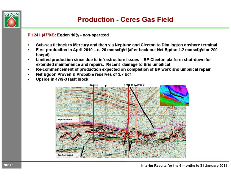 Q2 2011 RESULTS – Egdon Resources Plc – slide 9