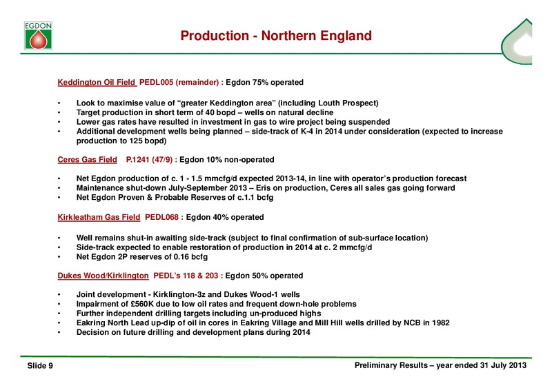 Business Update – Egdon Resources Plc – slide 9