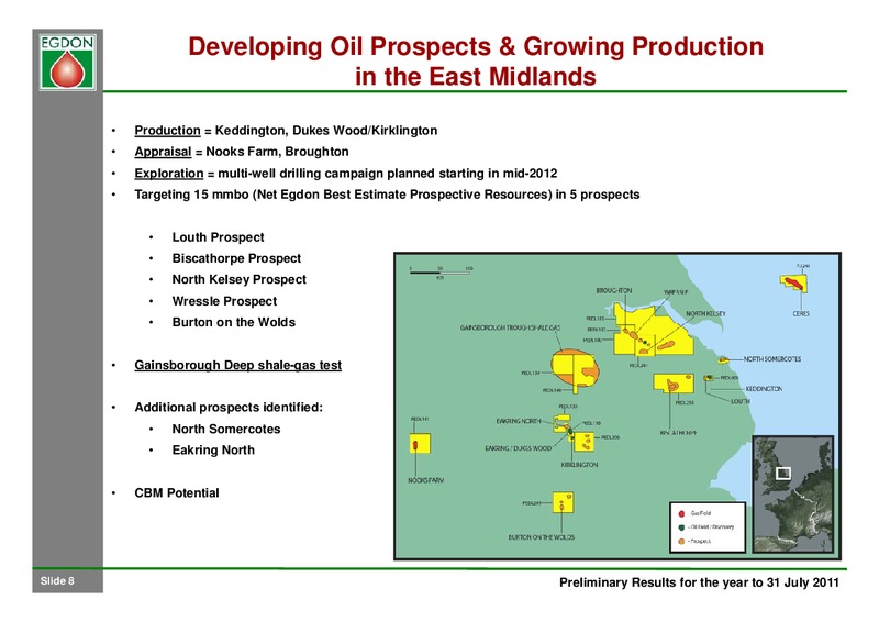 NOVEMBER 2011 INVESTOR PRESENTATION – Egdon Resources Plc – slide 8