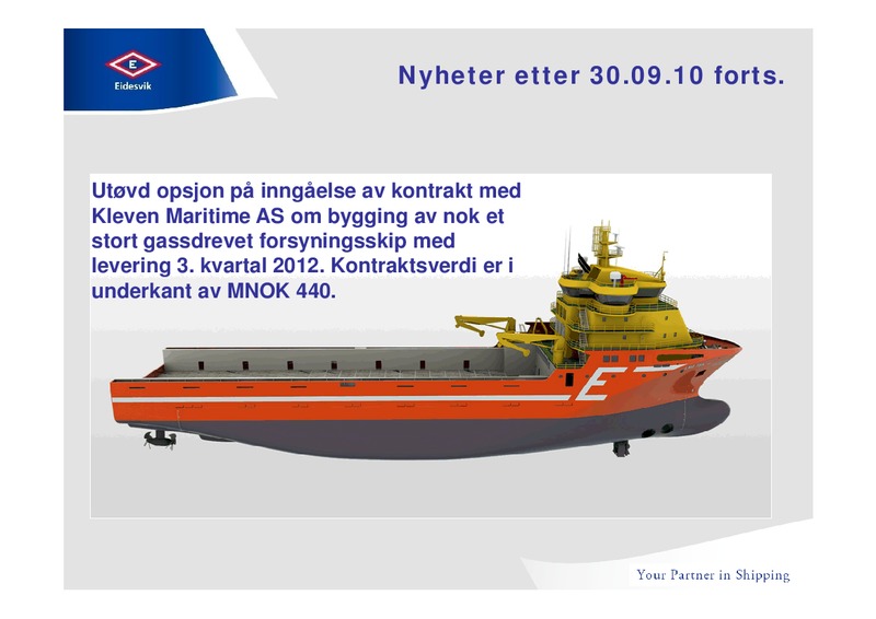 NOVEMBER 2010 INVESTOR PRESENTATION – Eidesvik Offshore Asa – slide 4