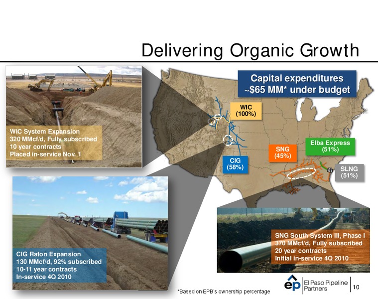 Q3 2010 Earnings Call – El Paso Pipeline Partners, L.P. – slide 9