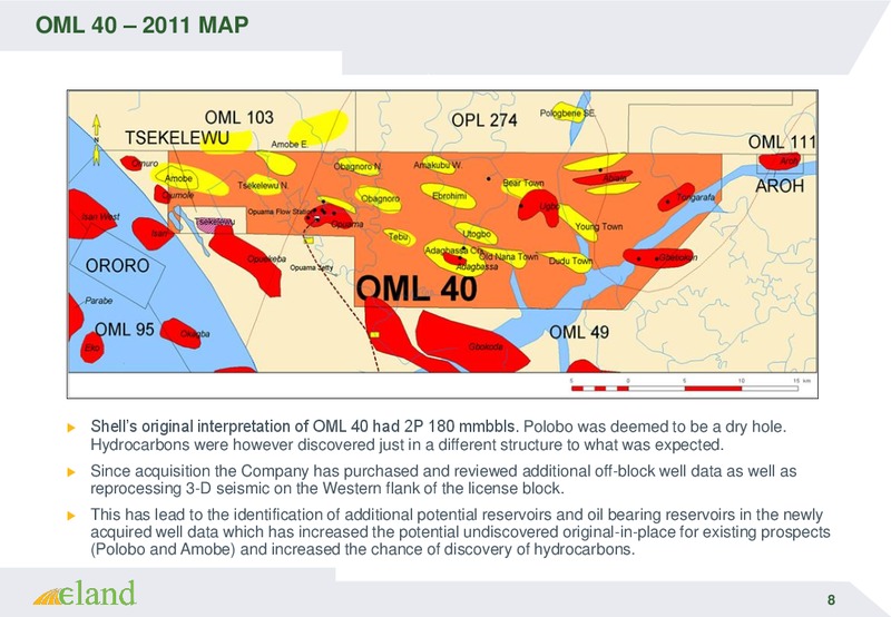 MARCH 2015 INVESTOR PRESENTATION – Eland Oil and Gas – slide 8