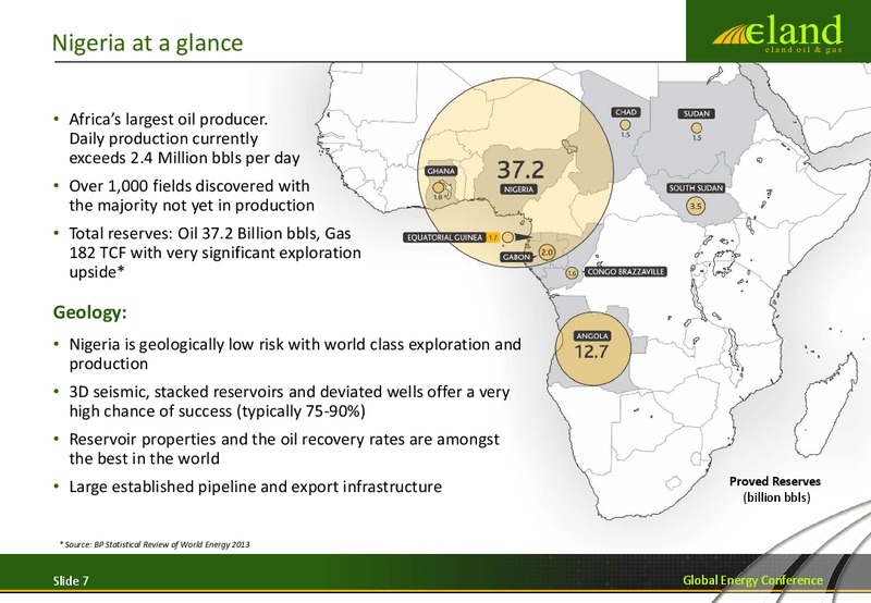 GLOBAL ENERGY CONFERENCE – Eland Oil and Gas – slide 6