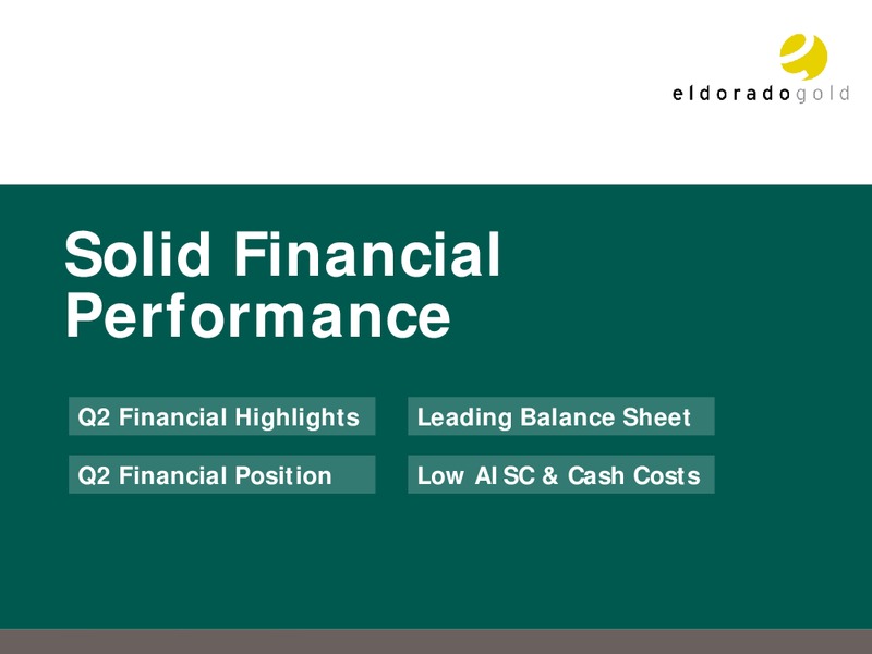 September 2015 Investor Presentation – Eldorado Gold Corp. – slide 22