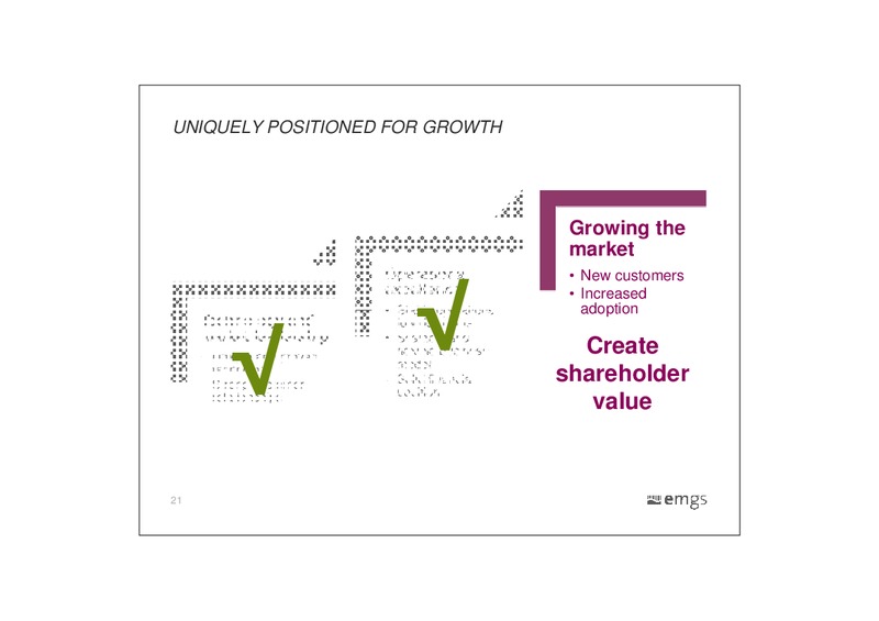 CAPITAL MARKETS DAY – Electromagnetic Geoservices – slide 21