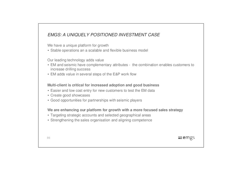 CAPITAL MARKETS DAY – Electromagnetic Geoservices – slide 86