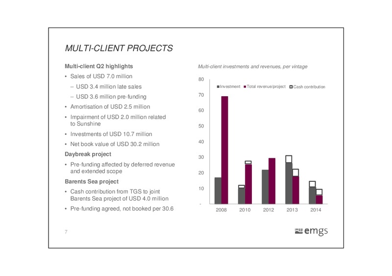 Second Quarter 2014 Results – Electromagnetic Geoservices – slide 6