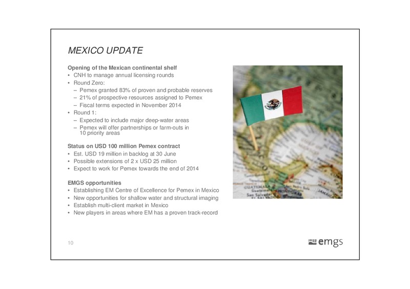 Second Quarter 2014 Results – Electromagnetic Geoservices – slide 9