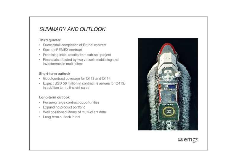 Q3 2013 RESULTS – Electromagnetic Geoservices – slide 14