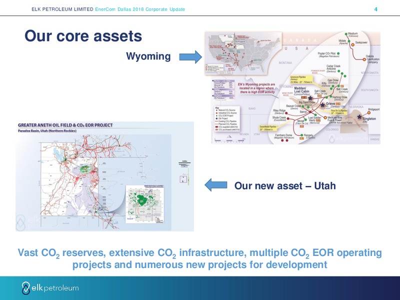 Enercom Dallas 2018 – Elk Petroleum Limited – slide 4
