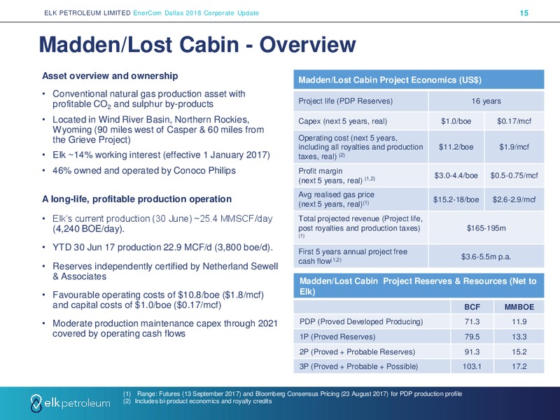 Enercom Dallas 2018 – Elk Petroleum Limited – slide 15