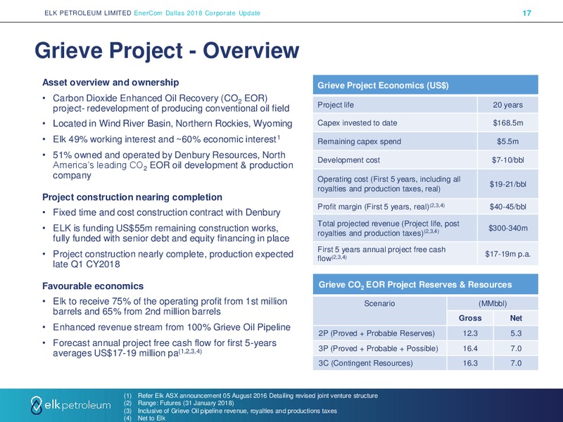 Enercom Dallas 2018 – Elk Petroleum Limited – slide 17