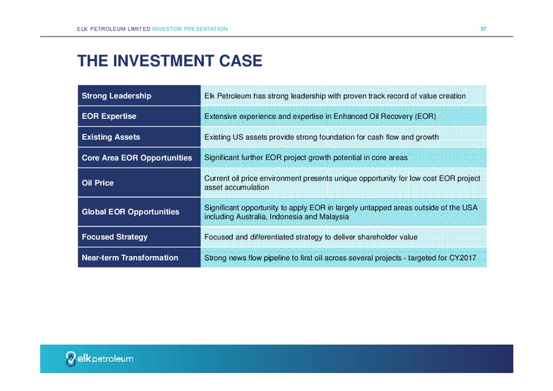 2016 Annual General Meeting – Elk Petroleum Limited – slide 36