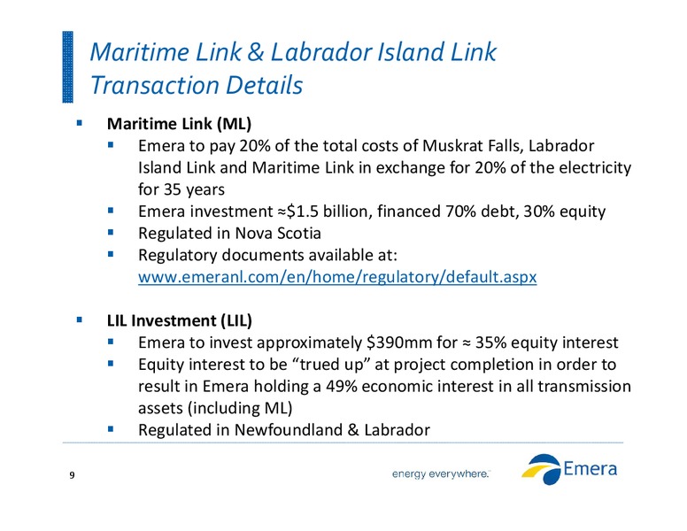 INVESTOR PRESENTATION – Emera – slide 8