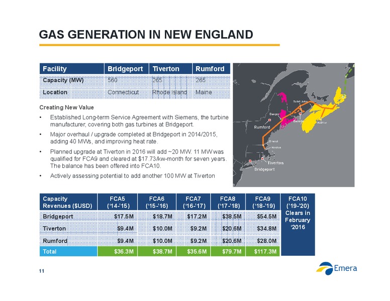JULY 2015 INVESTOR PRESENTATION – Emera – slide 11