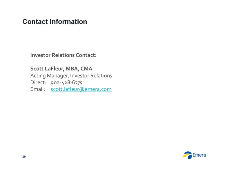 JULY 2015 INVESTOR PRESENTATION – Emera – slide 29