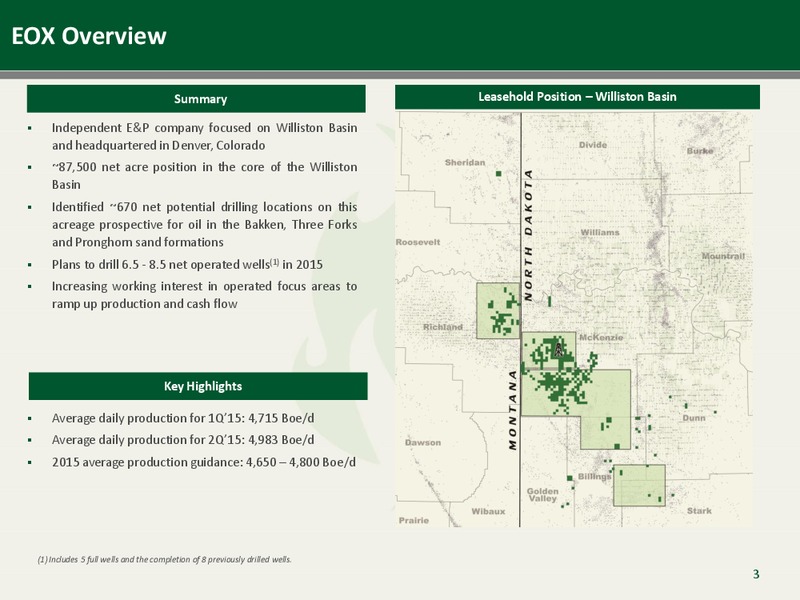 August 2015 Investor Presentation – Emerald Oil Inc – slide 3