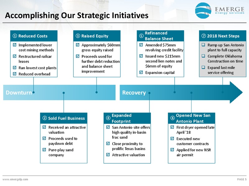 August 2018 Investor Presentation – Emerge Energy Services – slide 4