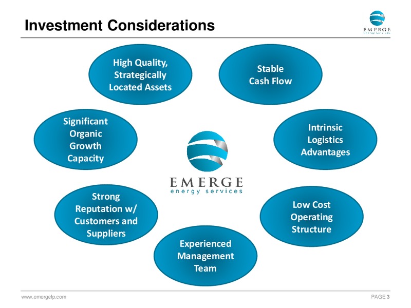 May 2015 Investor Presentation Update – Emerge Energy Services Lp – slide 2
