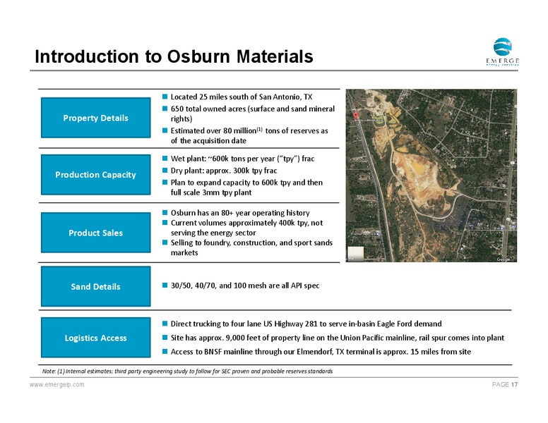 May 2017 Analyst and Investor Day – Emerge Energy Services Lp – slide 16
