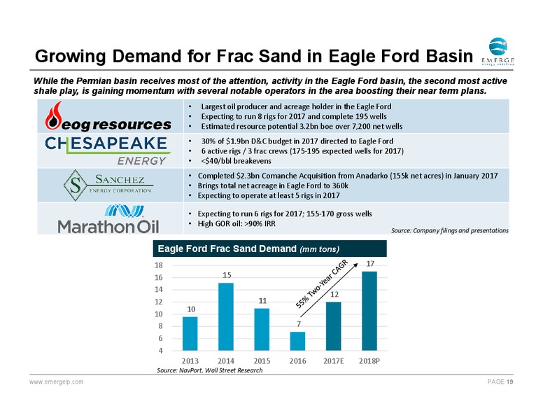 May 2017 Analyst and Investor Day – Emerge Energy Services Lp – slide 18