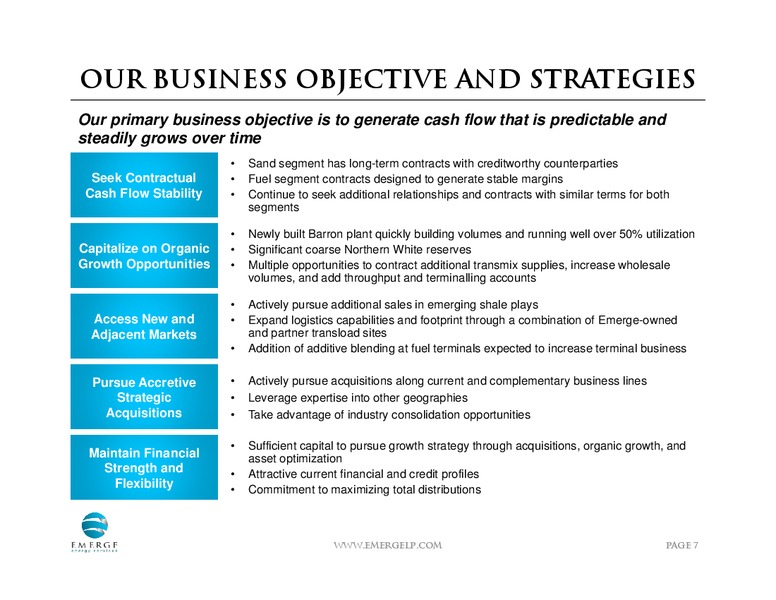 AUGUST 2013 INVESTOR PRESENTATION – Emerge Energy Services Lp – slide 6