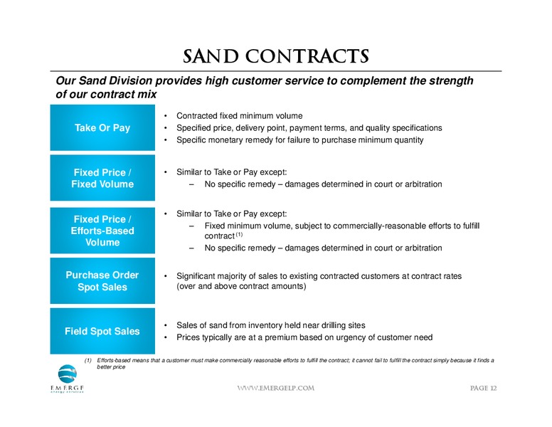 AUGUST 2013 INVESTOR PRESENTATION – Emerge Energy Services Lp – slide 11