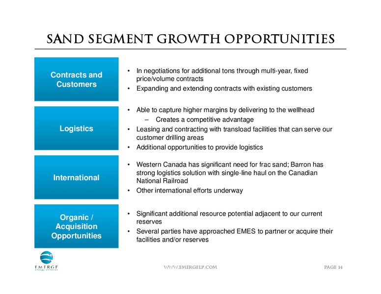 AUGUST 2013 INVESTOR PRESENTATION – Emerge Energy Services Lp – slide 13