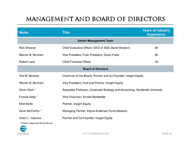 AUGUST 2013 INVESTOR PRESENTATION – Emerge Energy Services Lp – slide 23