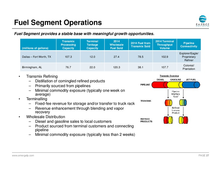 August 2015 Investor Presentation – Emerge Energy Services Lp – slide 26