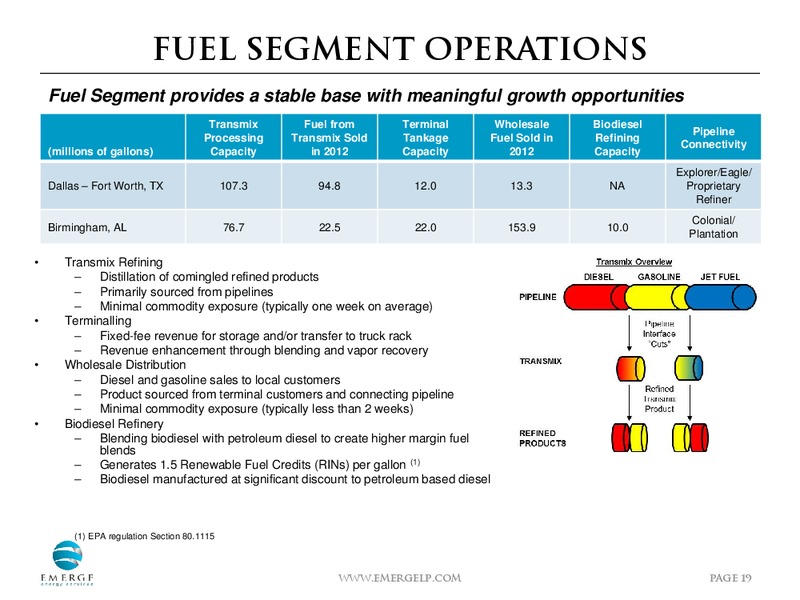 NOVEMBER 2013 INVESTOR PRESENTATION – Emerge Energy Services Lp – slide 18