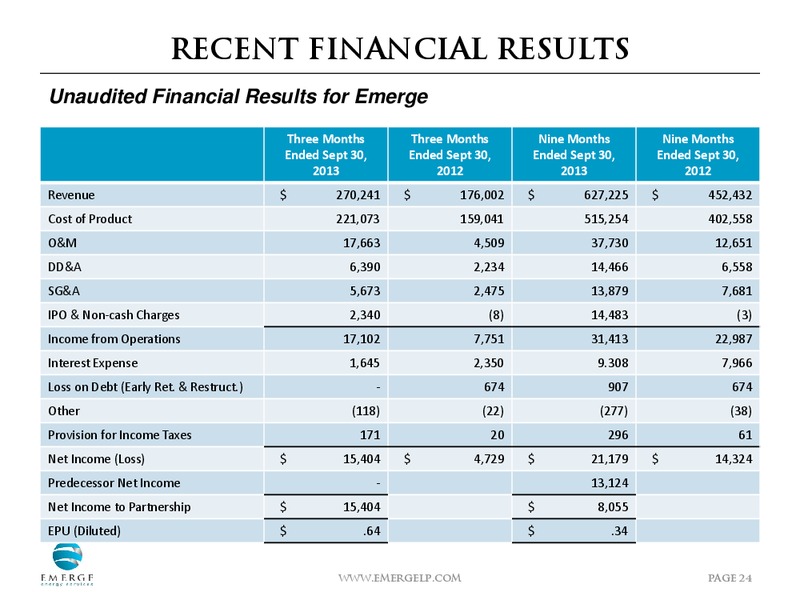 NOVEMBER 2013 INVESTOR PRESENTATION – Emerge Energy Services Lp – slide 23