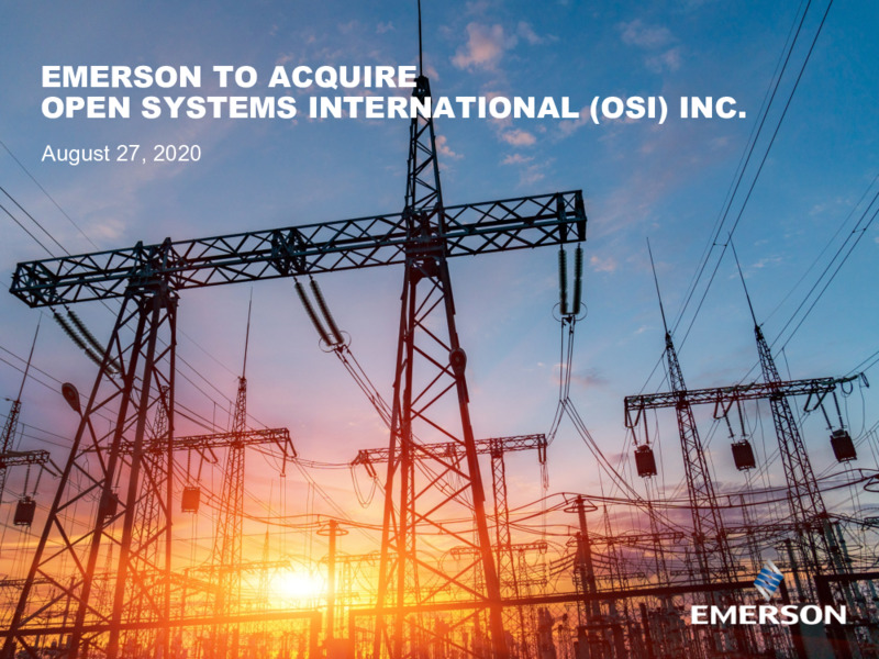 August 2020 Company Presentation – Emerson – slide 1