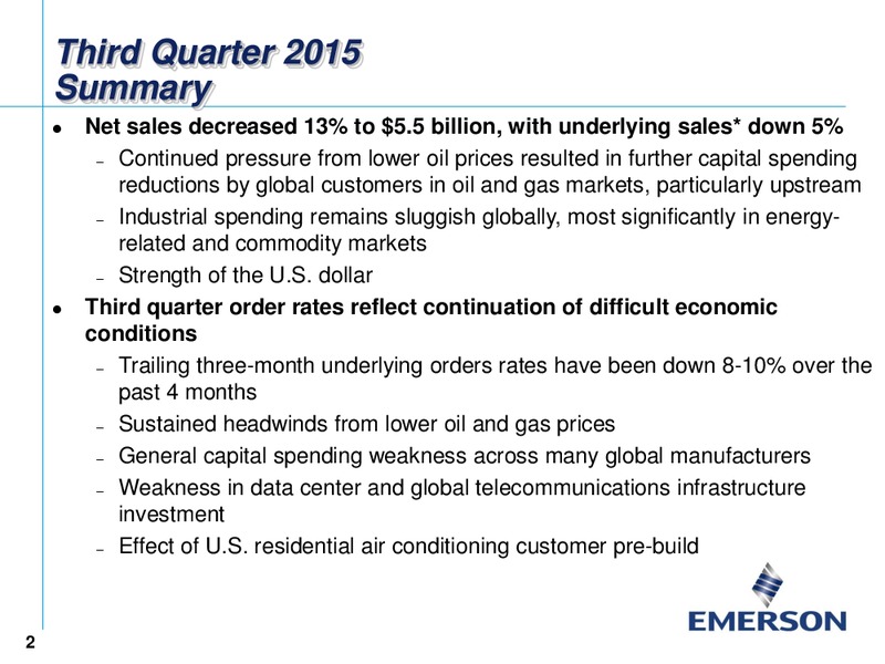 Q3 2015 Earnings Call – Emerson Electric Co. – slide 1