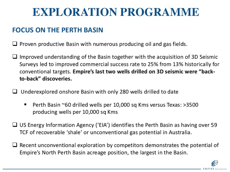 RIU GOOD OIL CONFERENCE – Empire Oil and Gas – slide 27