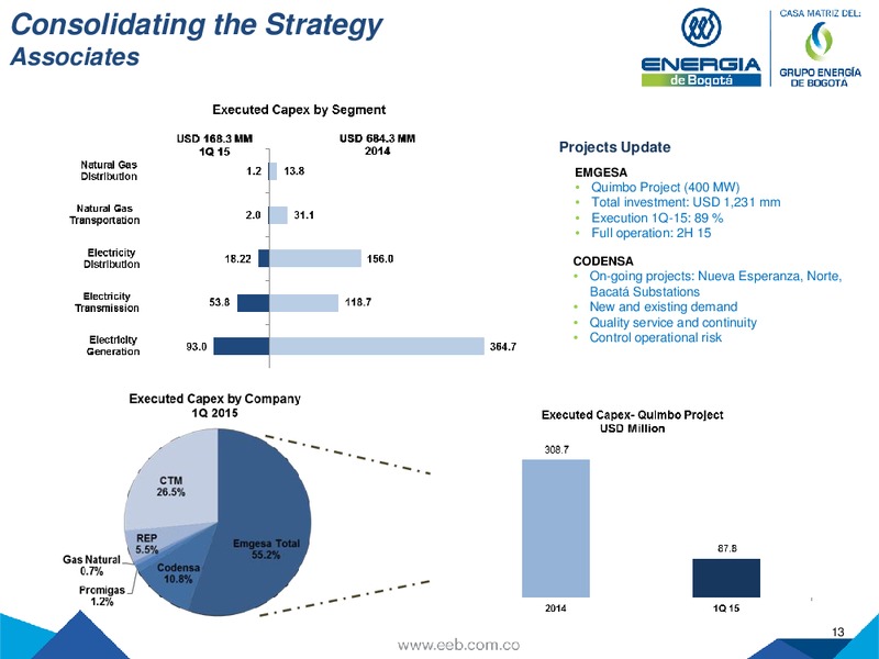 JULY 2015 INVESTOR PRESENTATION – Empresa de Energia de Bogota S.A. – slide 13