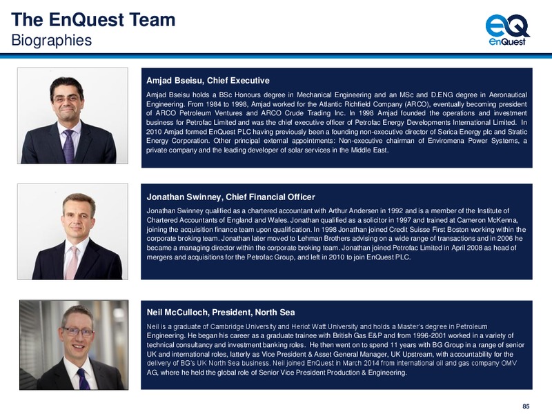 Capital Markets Day – EnQuest PLC – slide 86