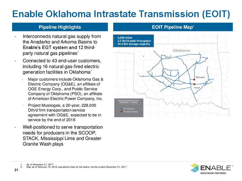1Q 2018 Earnings Presentation – Enable Midstream Partners Lp – slide 19
