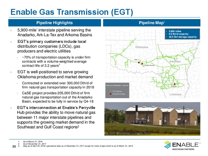 Second Quarter 2018 Investor Presentation – Enable Midstream Partners Lp – slide 21