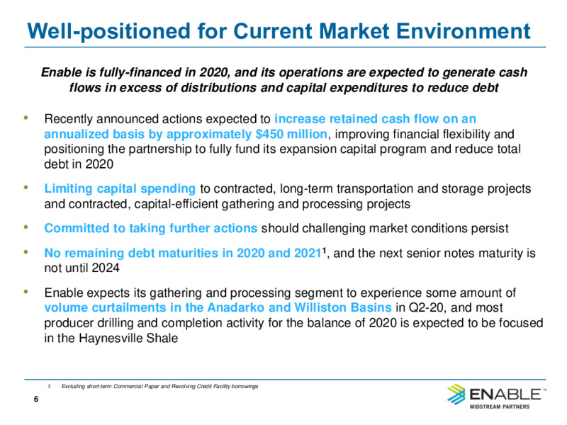 1Q 2020 Earnings Presentation – Enable Midstream Partners Lp – slide 4