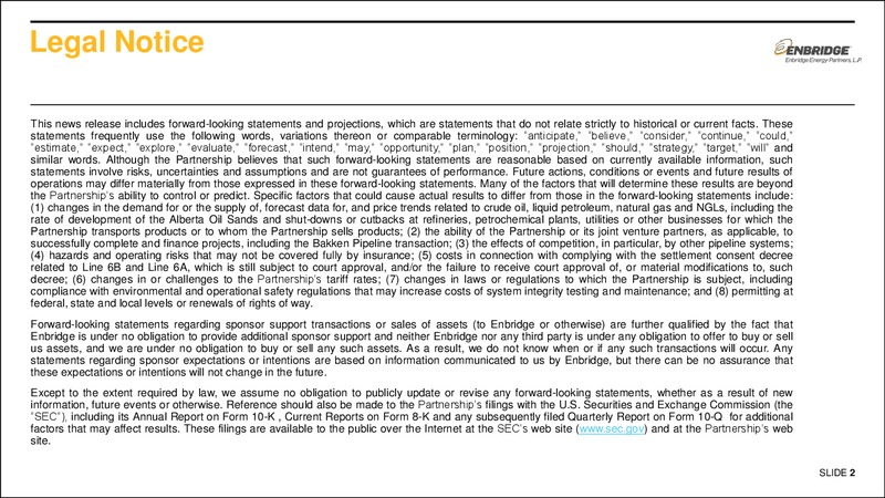 2017 Guidance Presentation – Enbridge Energy Partners Lp – slide 2