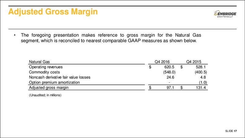 Fourth Quarter 2016 – Enbridge Energy Partners Lp – slide 15