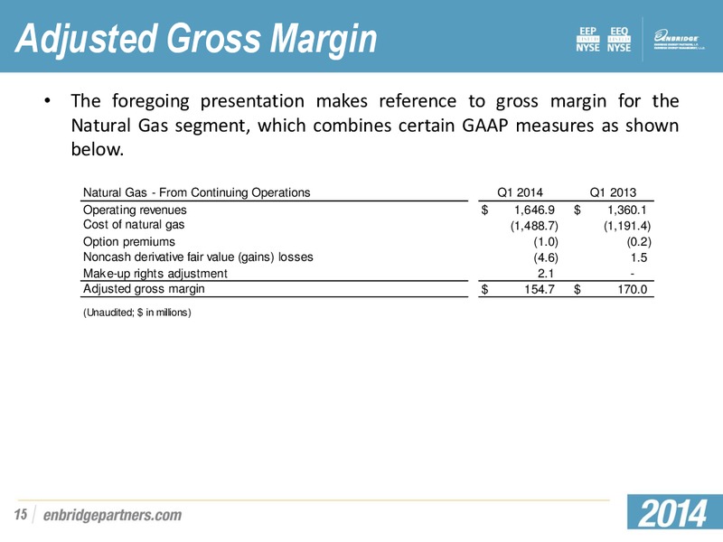 Q1 2014 EARNINGS SUPPLEMENTAL SLIDES – Enbridge Energy Partners Lp – slide 14