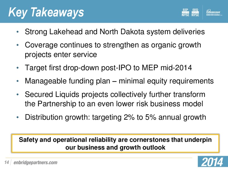 Q1 2014 EARNINGS PRESENTATION – Enbridge Energy Partners Lp – slide 13