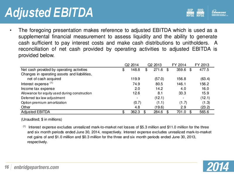 Q2 2014 EARNINGS SUPPLEMENTAL SLIDES – Enbridge Energy Partners Lp – slide 15