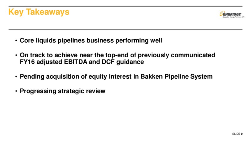 Q3 2016 Earnings Presentation – Enbridge Energy Partners Lp – slide 8