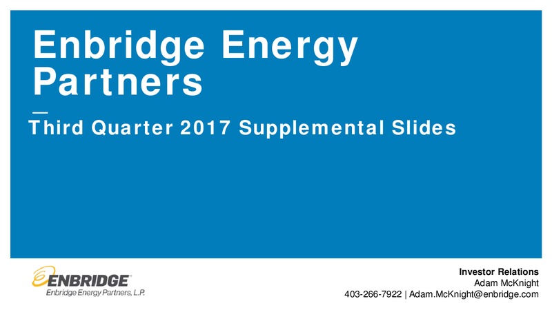 2017 Third Quarter Financial Results – Enbridge Energy Partners Lp – slide 30