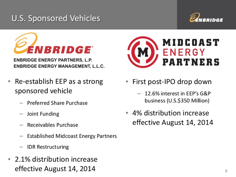 Q2 2014 FINANCIAL AND STRATEGIC UPDATE – Enbridge Inc. – slide 8