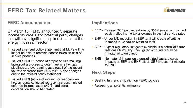 Investment Community Presentation – Enbridge Inc. – slide 9