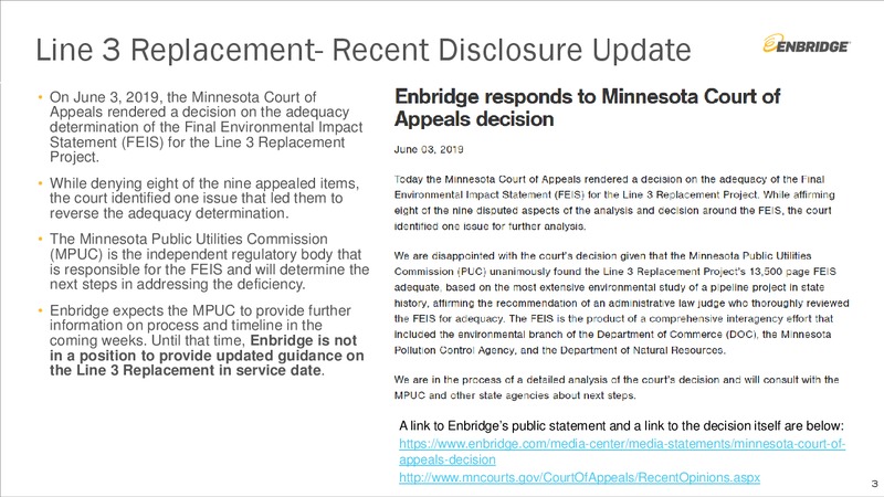 July 2019 Investment Community Presentation – Enbridge Inc. – slide 2